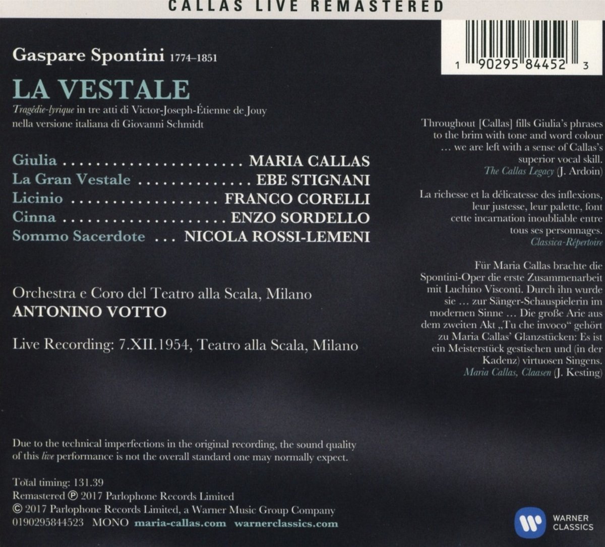 Spontini: La Vestale | Antonino Votto Maria Callas - 1 | YEO