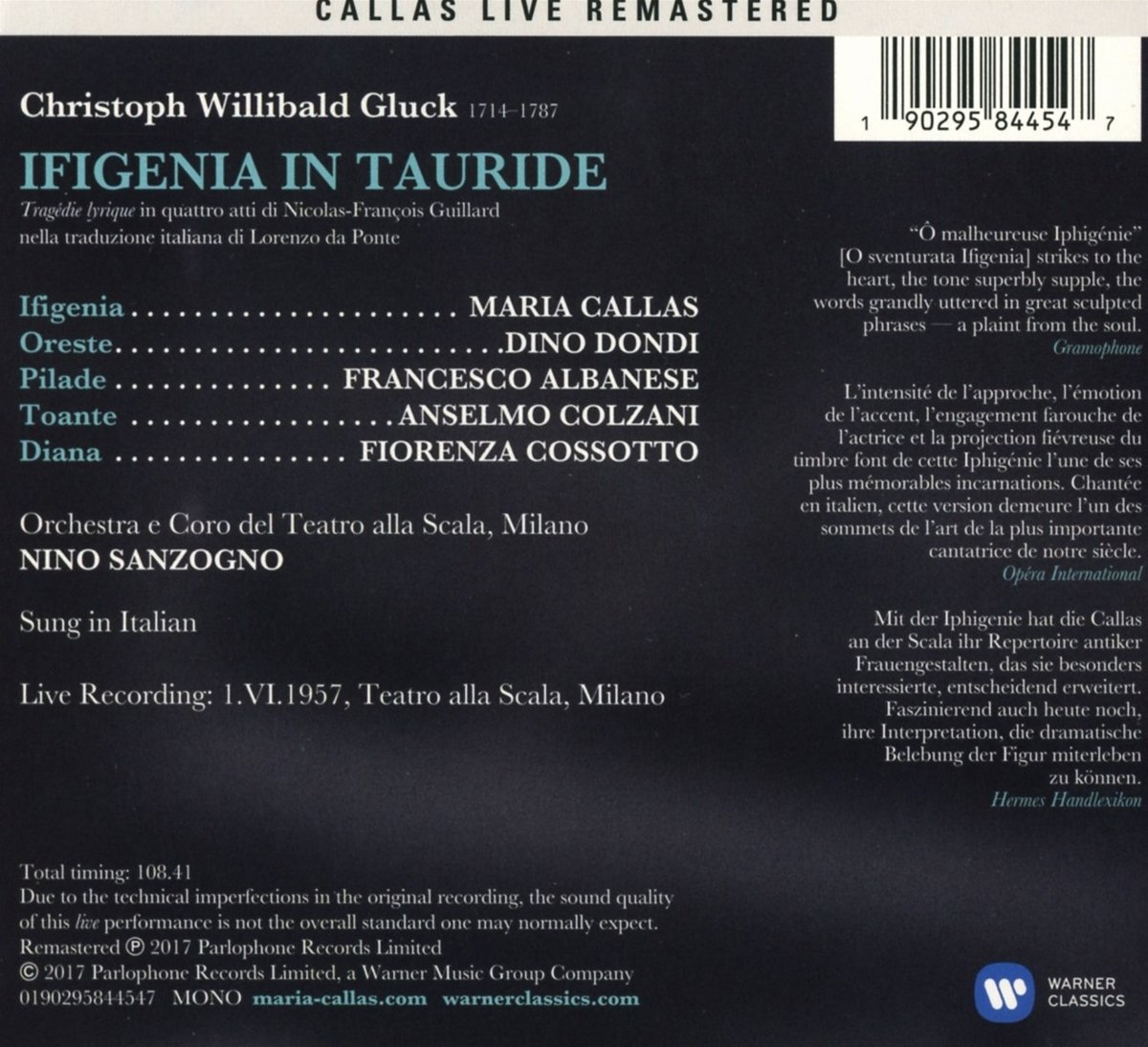 Gluck: Ifigenia in Tauride | Nino Sanzogno Maria Callas - 1 | YEO