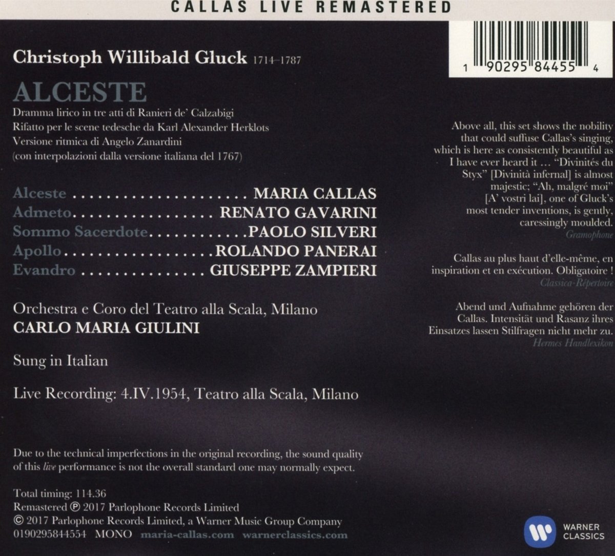 Gluck: Alceste | Carlo Maria Giulini Maria Callas - 1 | YEO