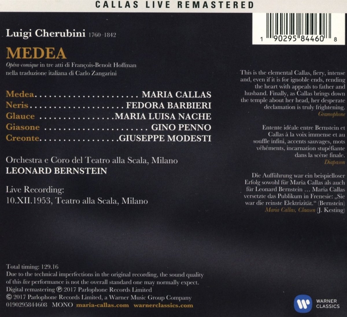 Cherubini: Medea | Leonard Bernstein, Maria Callas