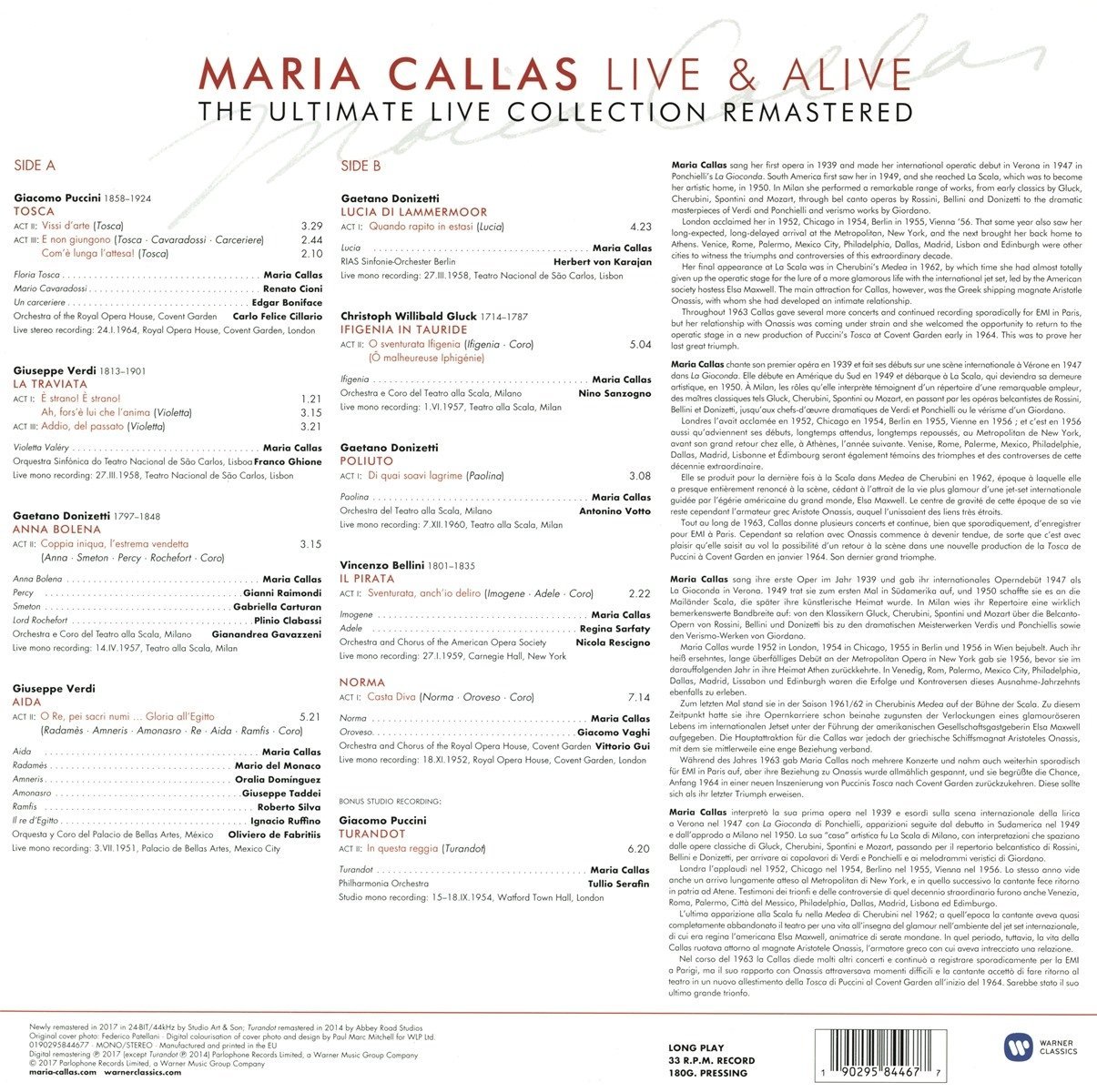 Maria Callas – Live & Alive - Vinyl | Maria Callas - 1 | YEO