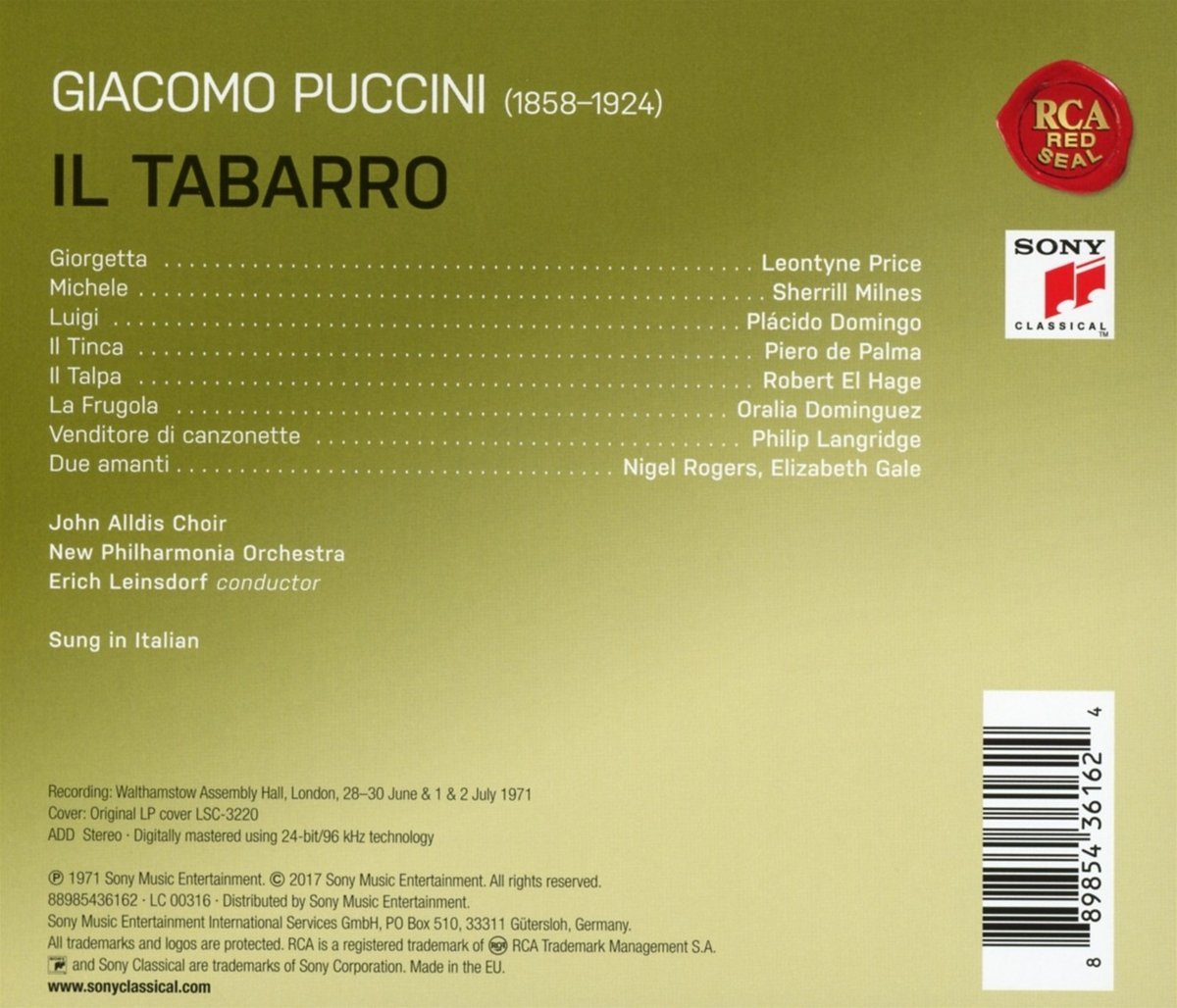 Puccini: Il Tabarro | Erich Leinsdorf - 1 | YEO