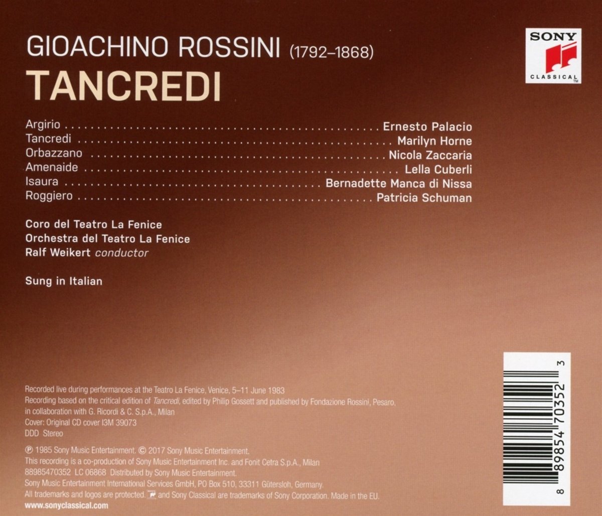 Rossini: Tancredi | Ralf Weikert