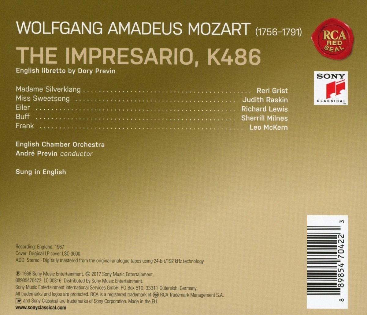 Mozart - The Impresario | Andre Previn - 1 | YEO