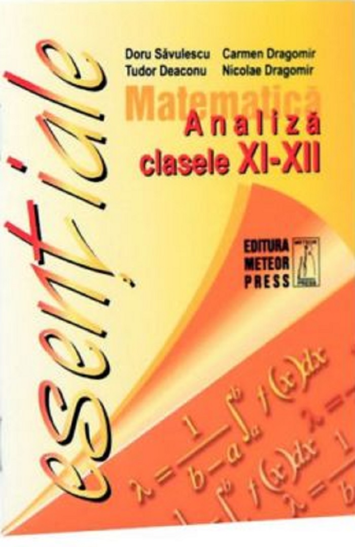 Analiza matematica – Clasele XI-XII | Doru Savulescu carturesti.ro