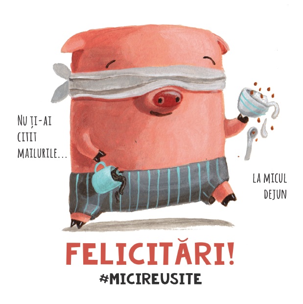 Mini-felicitare - Mici reusite - Porc | ROD