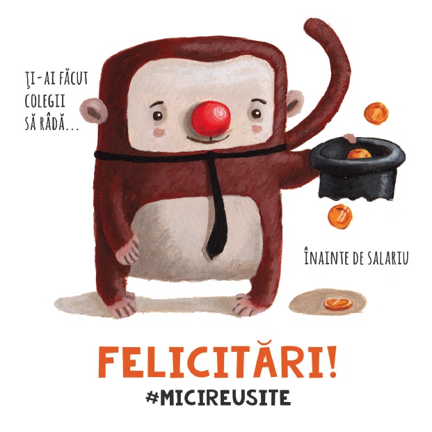 Mini-felicitare - Mici reusite - Maimuta | ROD