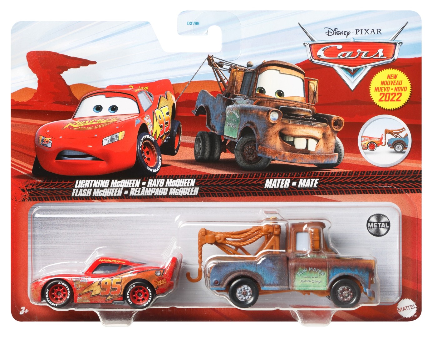 Set 2 masinute metalice - Cars - Fulger McQueen si Mater | Mattel