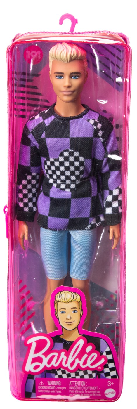 Papusa Barbie Fashionistas - Baiat Blond Cu Bluza Cu Imprimeu Geometric | Mattel