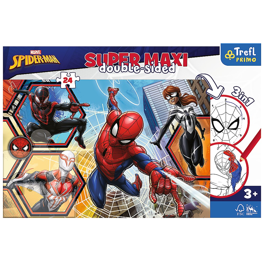 Puzzle - Primo Super Maxi - Disney, Spider-Man in Actiune | Trefl - 3