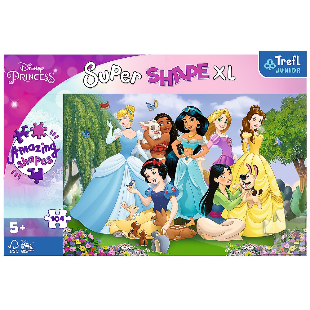 Puzzle - Primo Super Shape XXL - Disney, Printesele din Gradina | Trefl - 1