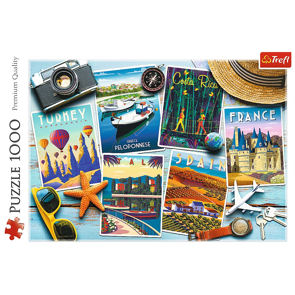 Puzzle 1000 piese - Carti postale | Trefl - 2