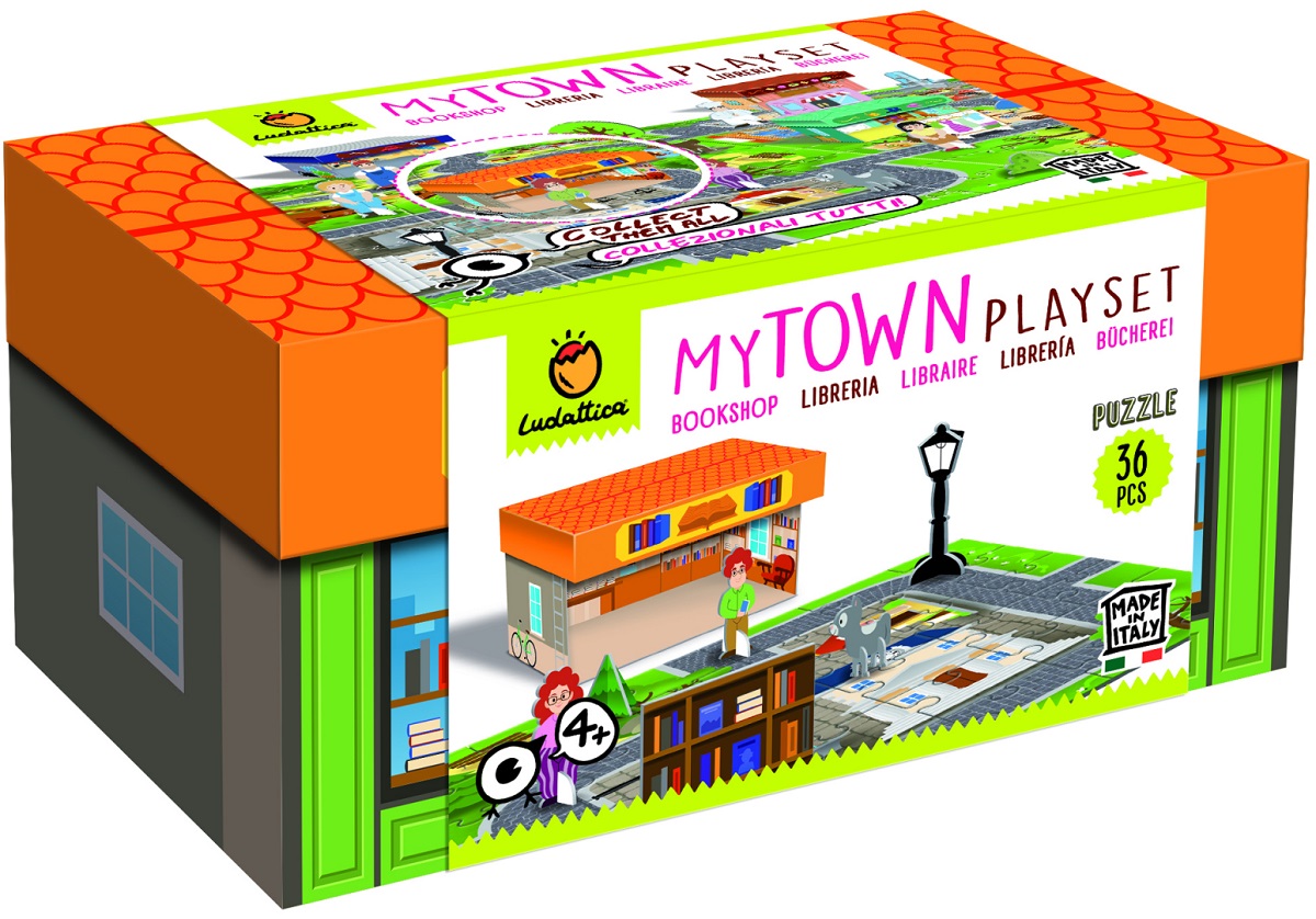 Puzzle 36 piese - My Town Playset - Bookshop | Ludattica - 1 | YEO