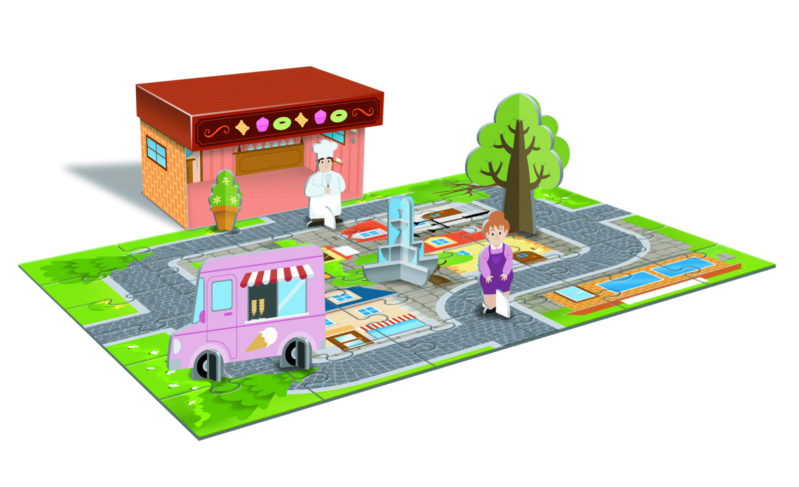 Puzzle 36 piese - My Town Playset - Bakery | Ludattica - 1