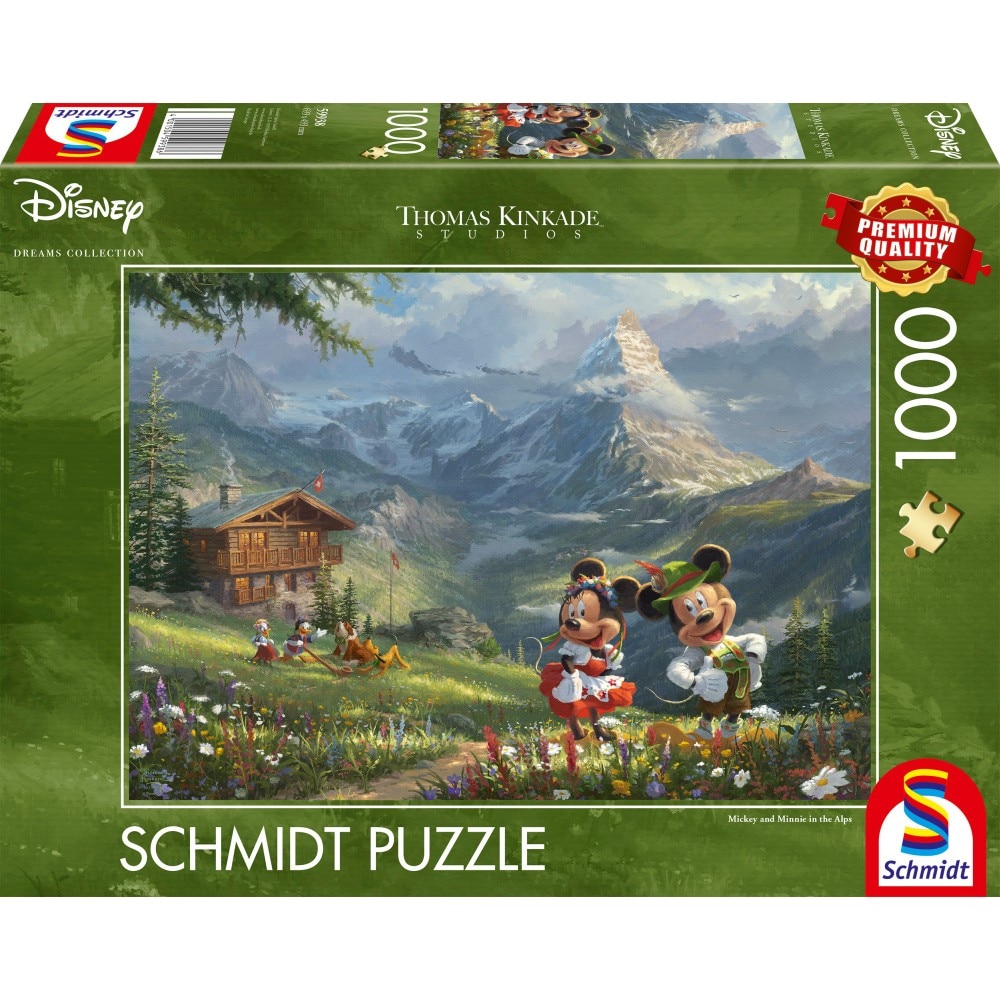 Puzzle 1000 piese - Thomas Kinkade - Mickey and Minnie in the Alps | Schmidt