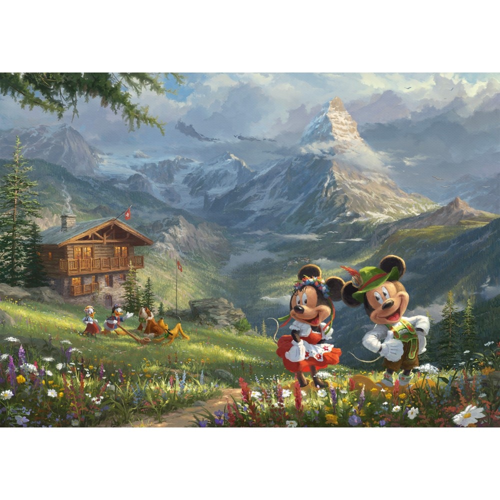 Puzzle 1000 piese - Thomas Kinkade - Mickey and Minnie in the Alps | Schmidt - 1