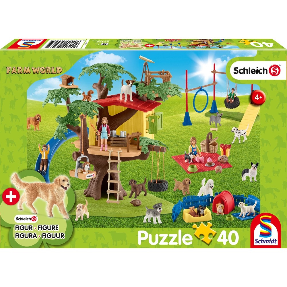 Puzzle 40 piese - Farm World with Happy Friends | Schmidt