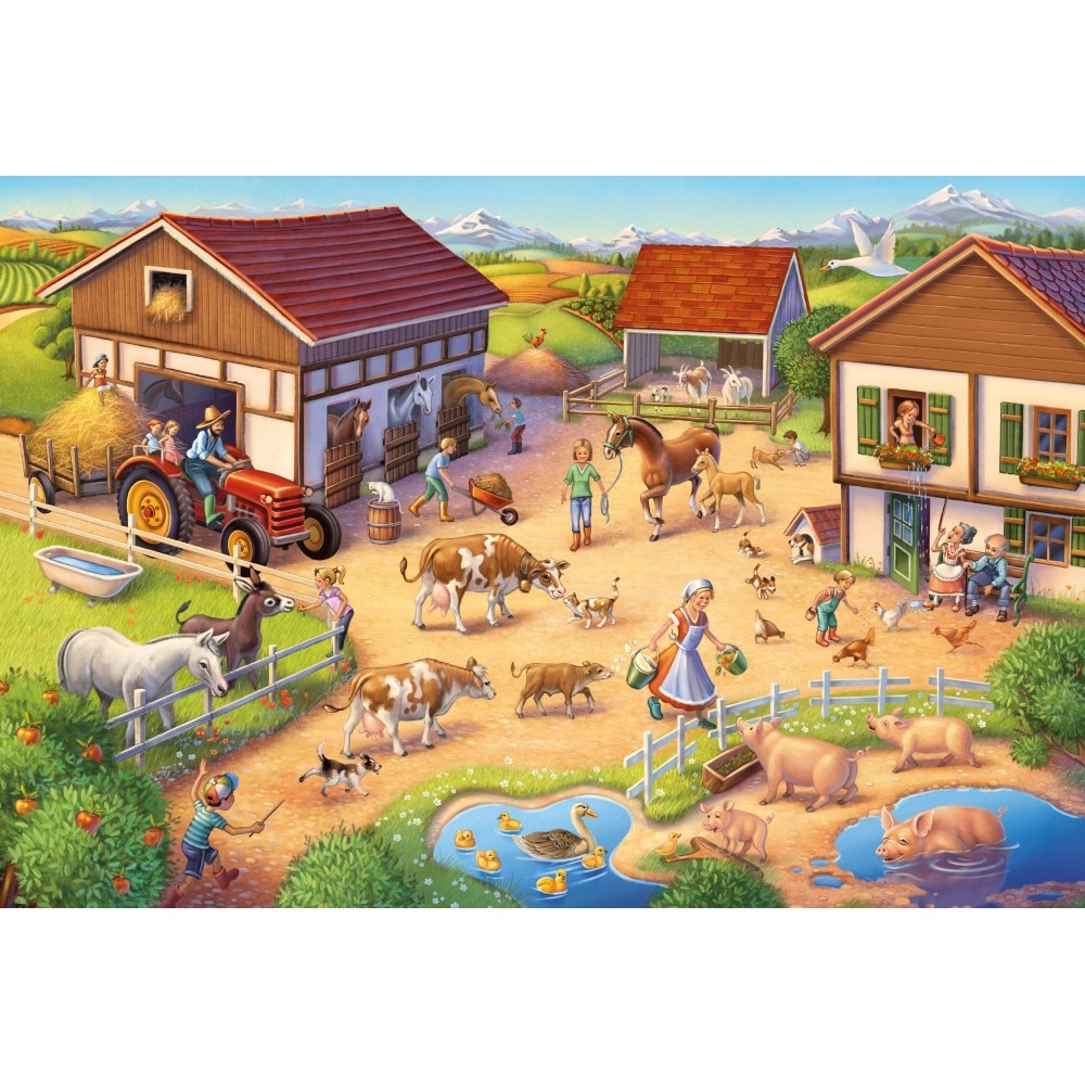 Puzzle 40 piese - Fun Farm with Figurines | Schmidt