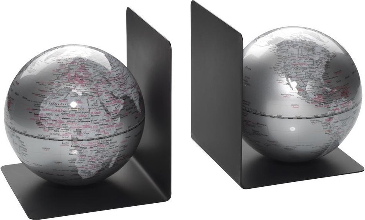 Set suporturi laterale pentru carti - Globe Silver | Mascagni