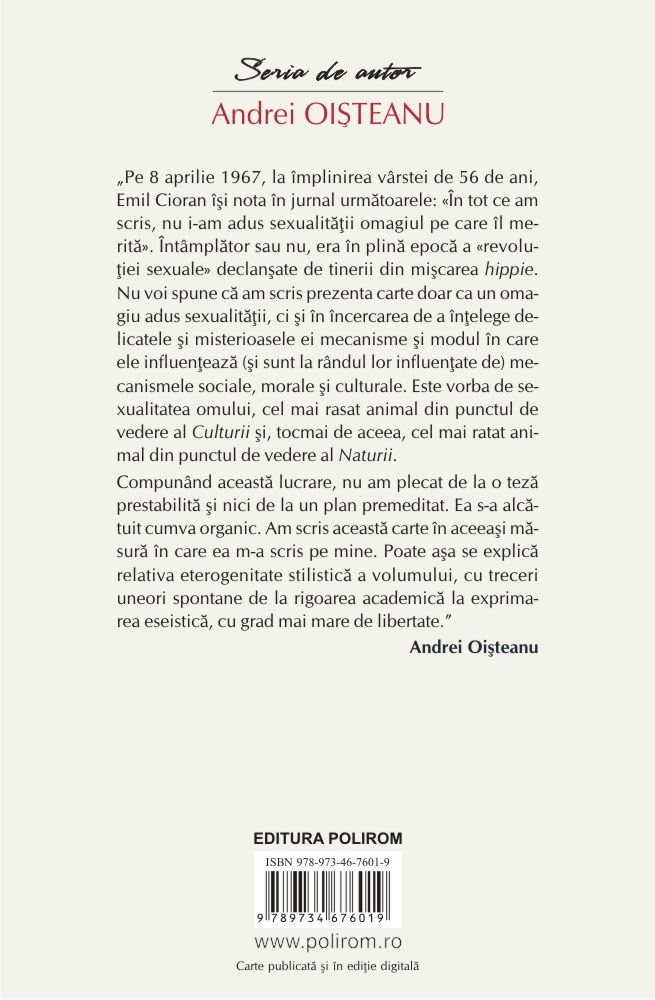 Sexualitate si societate. Istorie, religie si literatura | Andrei Oisteanu carturesti.ro poza 2022