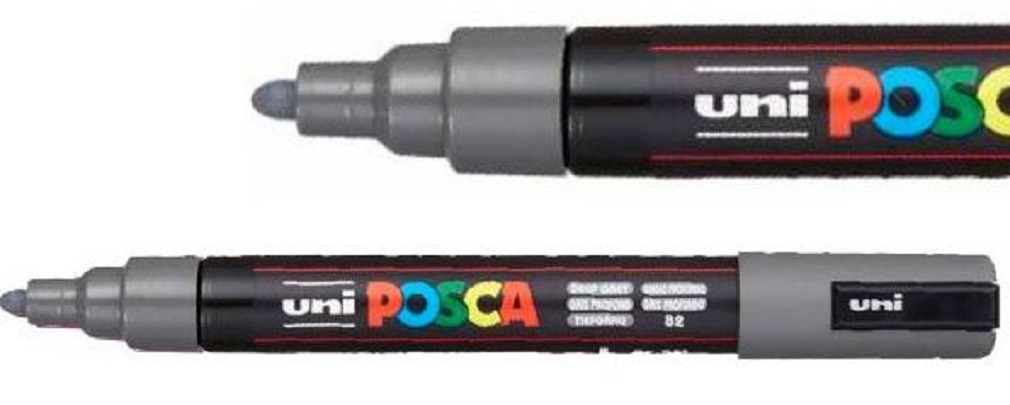 Marker Posca PC-5M - Gri inchis, 1.8 - 2.5 mm | Uni - 1 | YEO