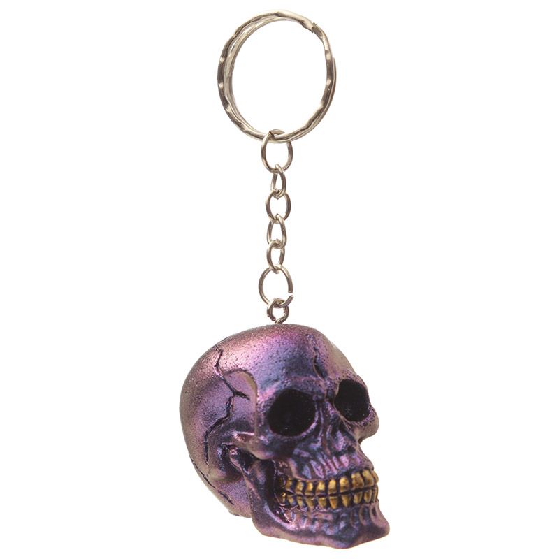 Breloc - Skulls and Roses - Dark Metallic and Gold Skull, doua culori | Puckator - 3 | YEO