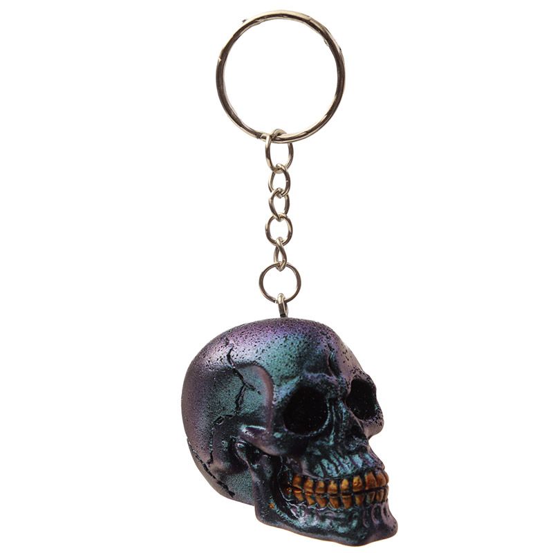 Breloc - Skulls and Roses - Dark Metallic and Gold Skull, doua culori | Puckator - 1 | YEO