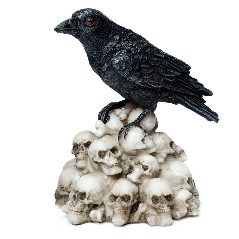 Decoratiune - Crow Standing on Pile of Skulls | Puckator - 3 | YEO