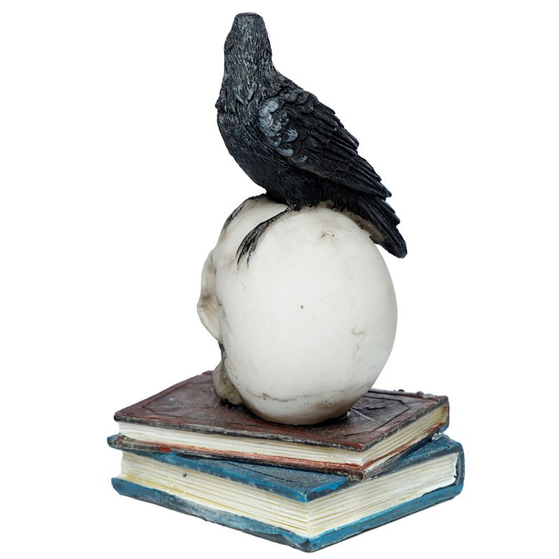 Decoratiune - Crow Standing on Skull and Books | Puckator - 1 | YEO