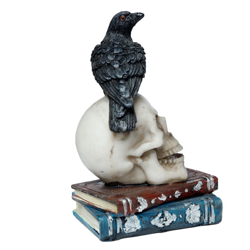 Decoratiune - Crow Standing on Skull and Books | Puckator - 2 | YEO