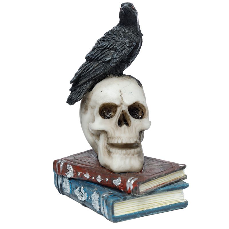 Decoratiune - Crow Standing on Skull and Books | Puckator - 3 | YEO