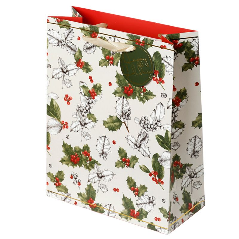 Punga de cadou - Large - Christmas Botanical Holly | Puckator