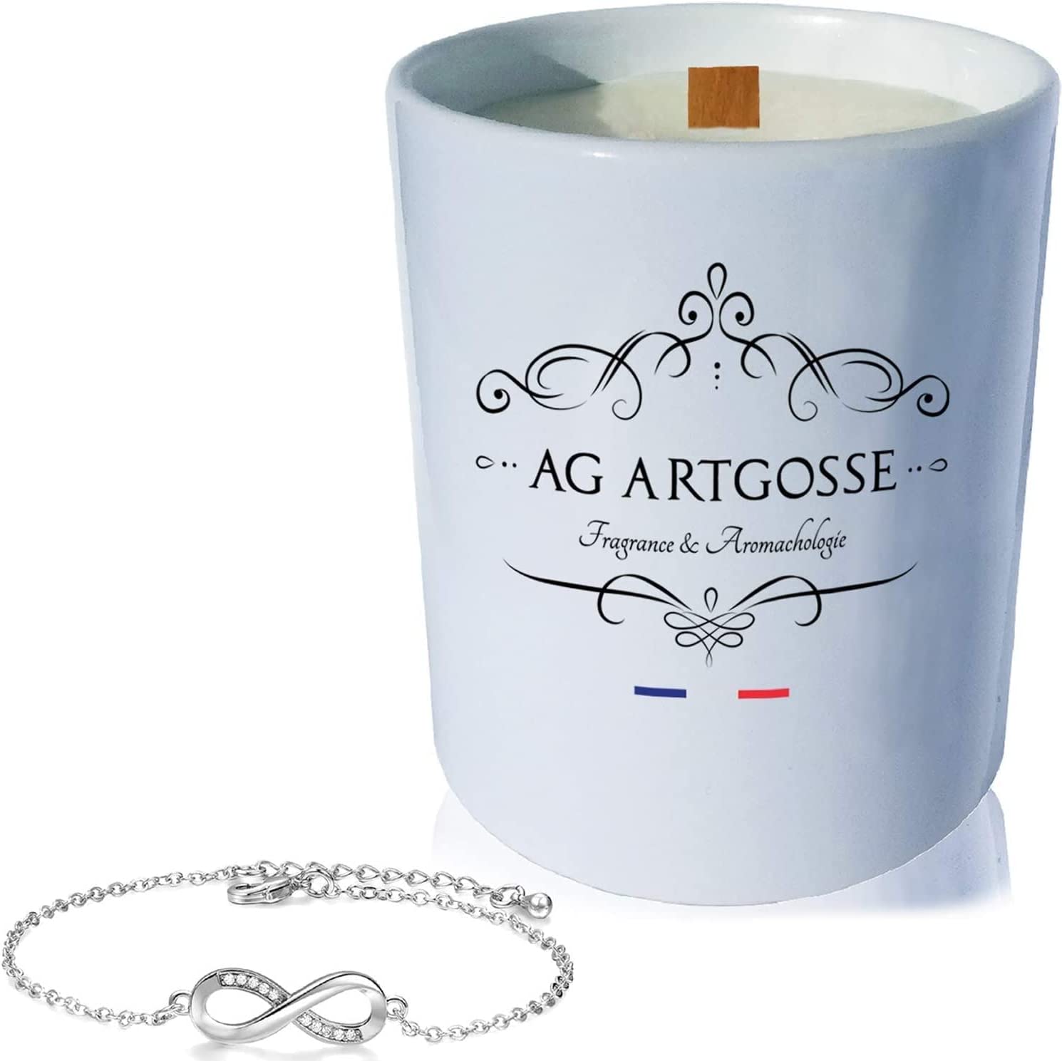 Set cadou cu lumanare din soia si bratara cu cristale Swarovski - Infinity | ArtGosse