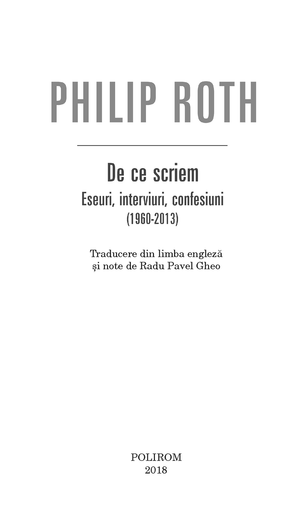 De ce scriem | Philip Roth - 4 | YEO