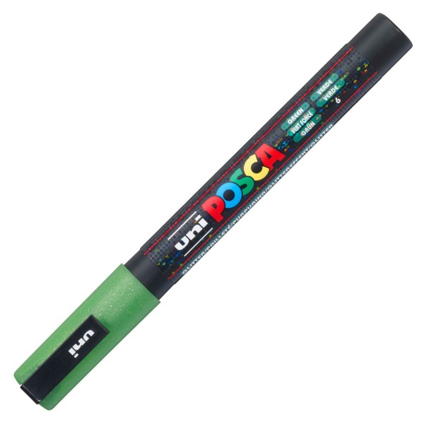 Marker Posca - Verde, cu sclipici - PC-3ML | Uni