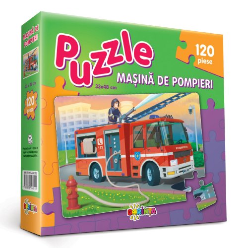 Puzzle 120 piese - Masina de Pompieri | Dorinta