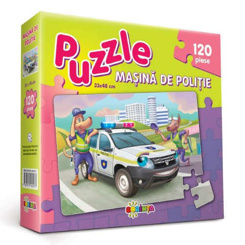 Puzzle 120 piese - Masina de Politie | Dorinta