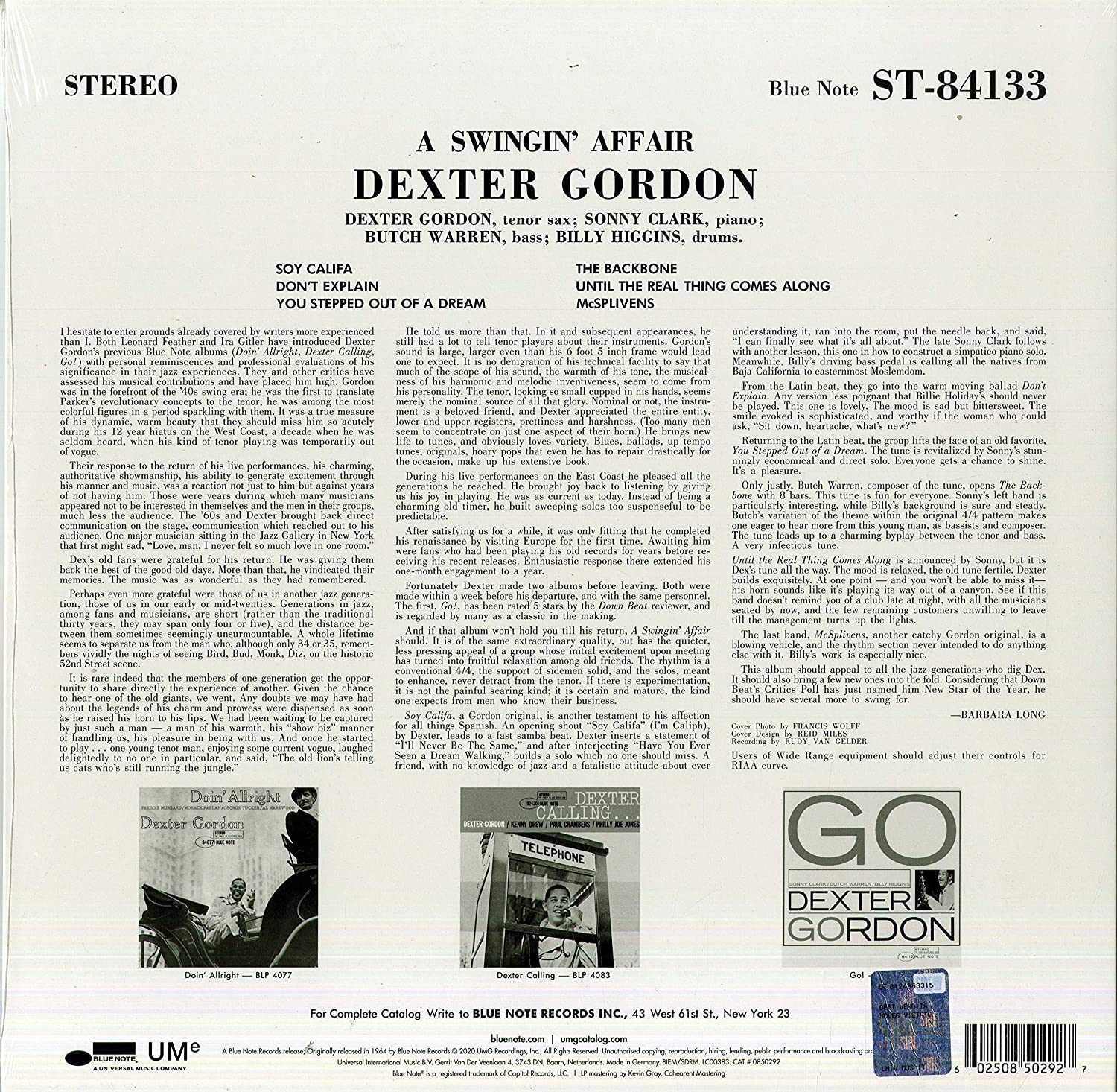 A Swingin\' Affair - Vinyl | Dexter Gordon