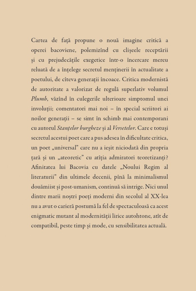 Bacovia si noul regim al literaturii | Paul Cernat