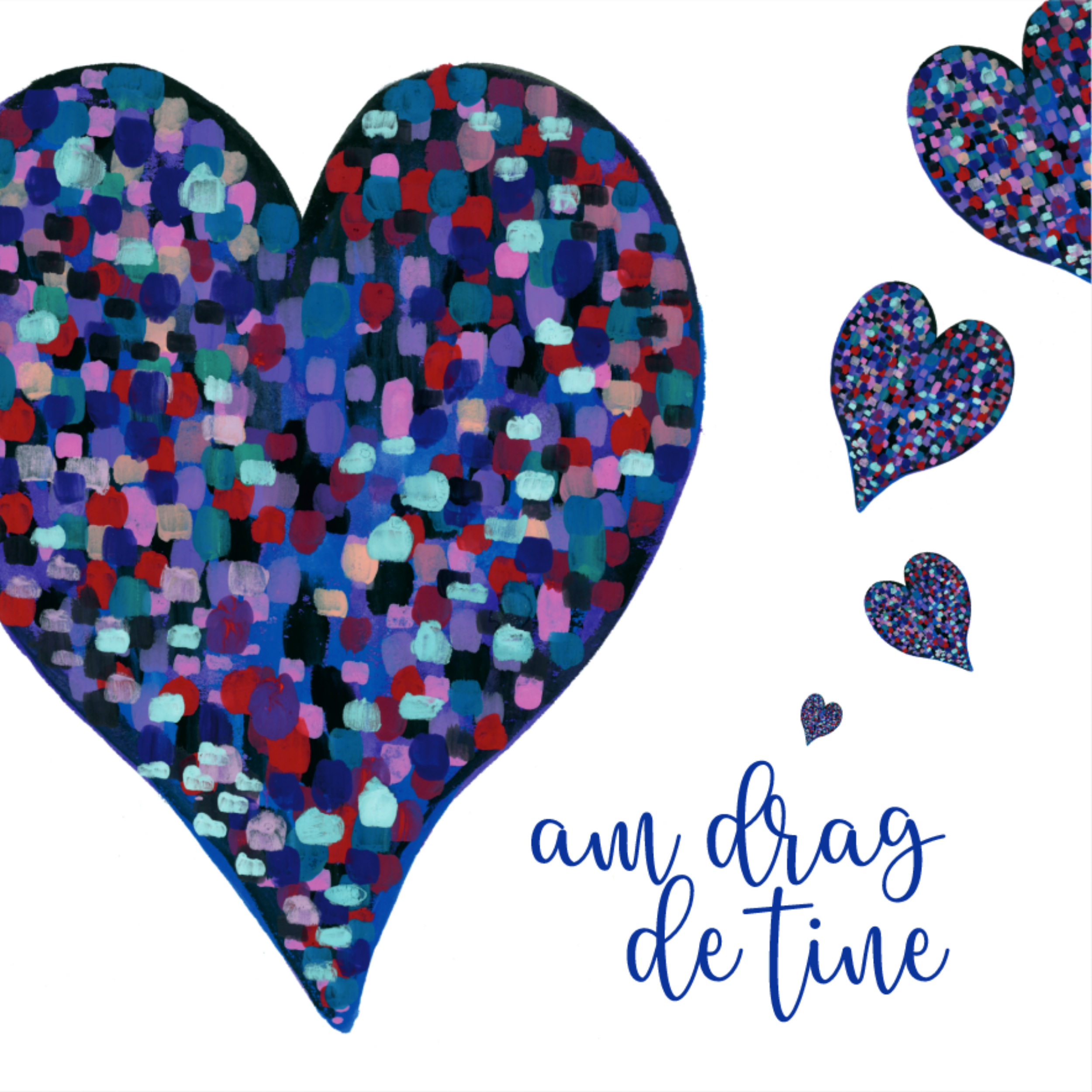 Felicitare - Love - Inima albastra: Drag de tine | Ana-Maria Galeteanu Ilustrator - 1 | YEO