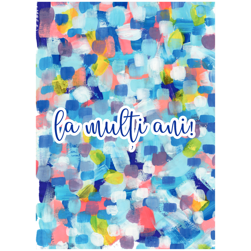 Felicitare - Love - Confetti - La multi ani! | Ana-Maria Galeteanu Ilustrator