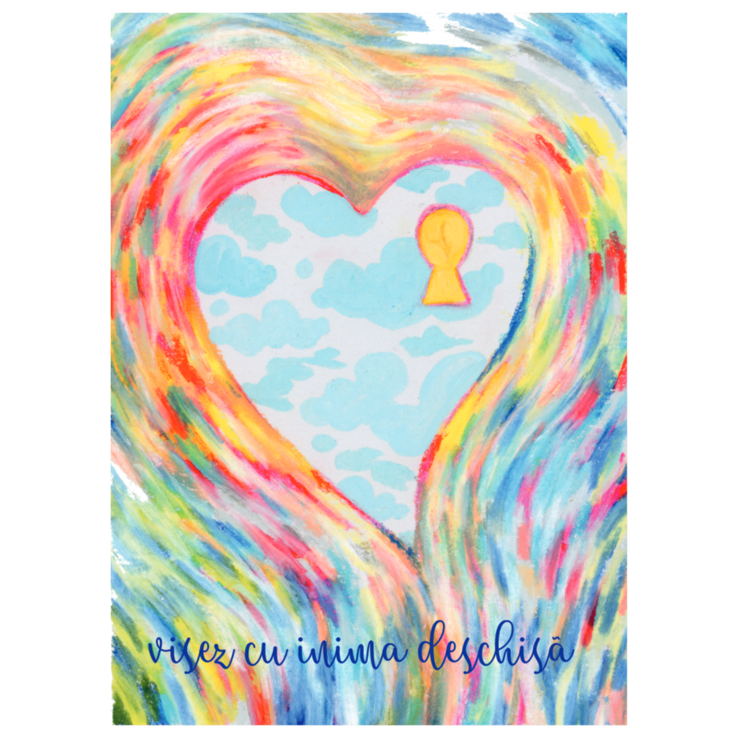 Felicitare - Love - Inima pictata: Visez cu inima deschisa | Ana-Maria Galeteanu Ilustrator