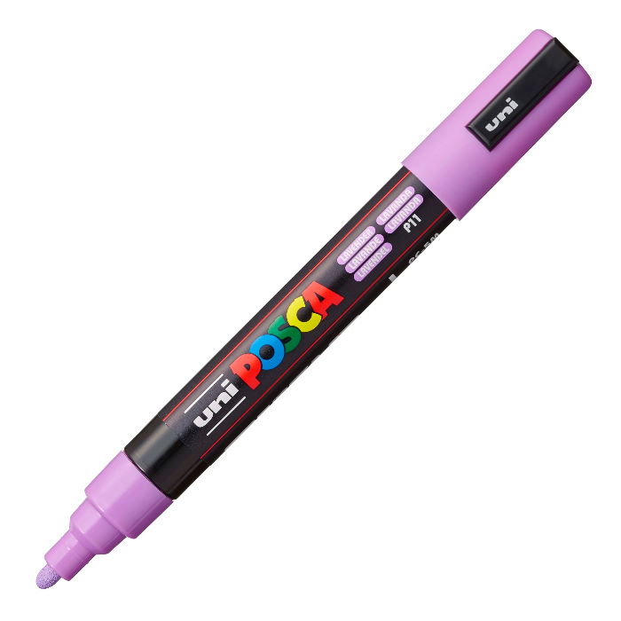 Marker - Posca PC-5M, 1.8-2.5mm, mov lavanda | Uni