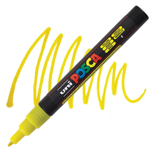 Marker - Posca PC-3ML, 0.9-1.3mm, galben cu sclipici | Uni