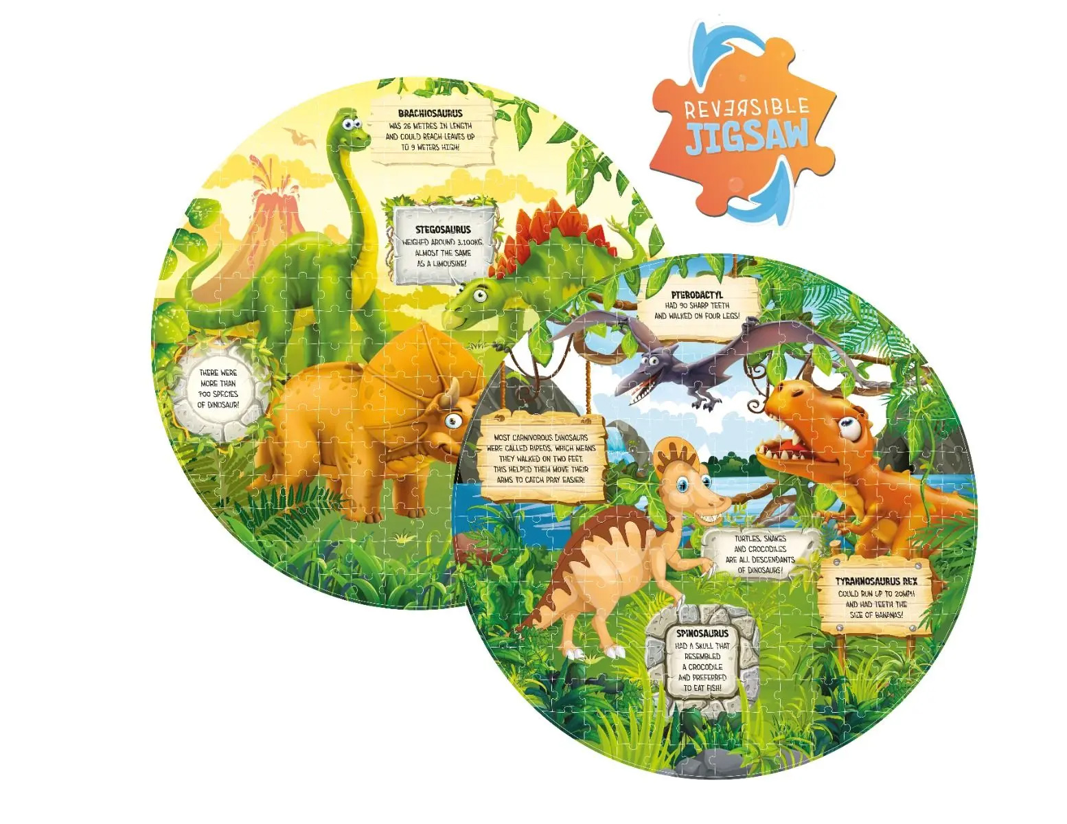 Puzzle 208 piese - Children\'s Reversible Jigsaws - Dinosaurs | Boxer - 1 | YEO