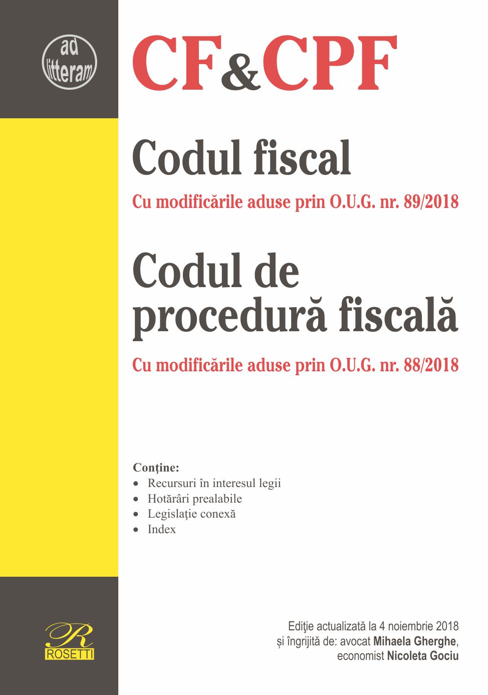 Codul fiscal. Codul de procedura fiscala | Mihaela Gherghe, Nicoleta Gociu