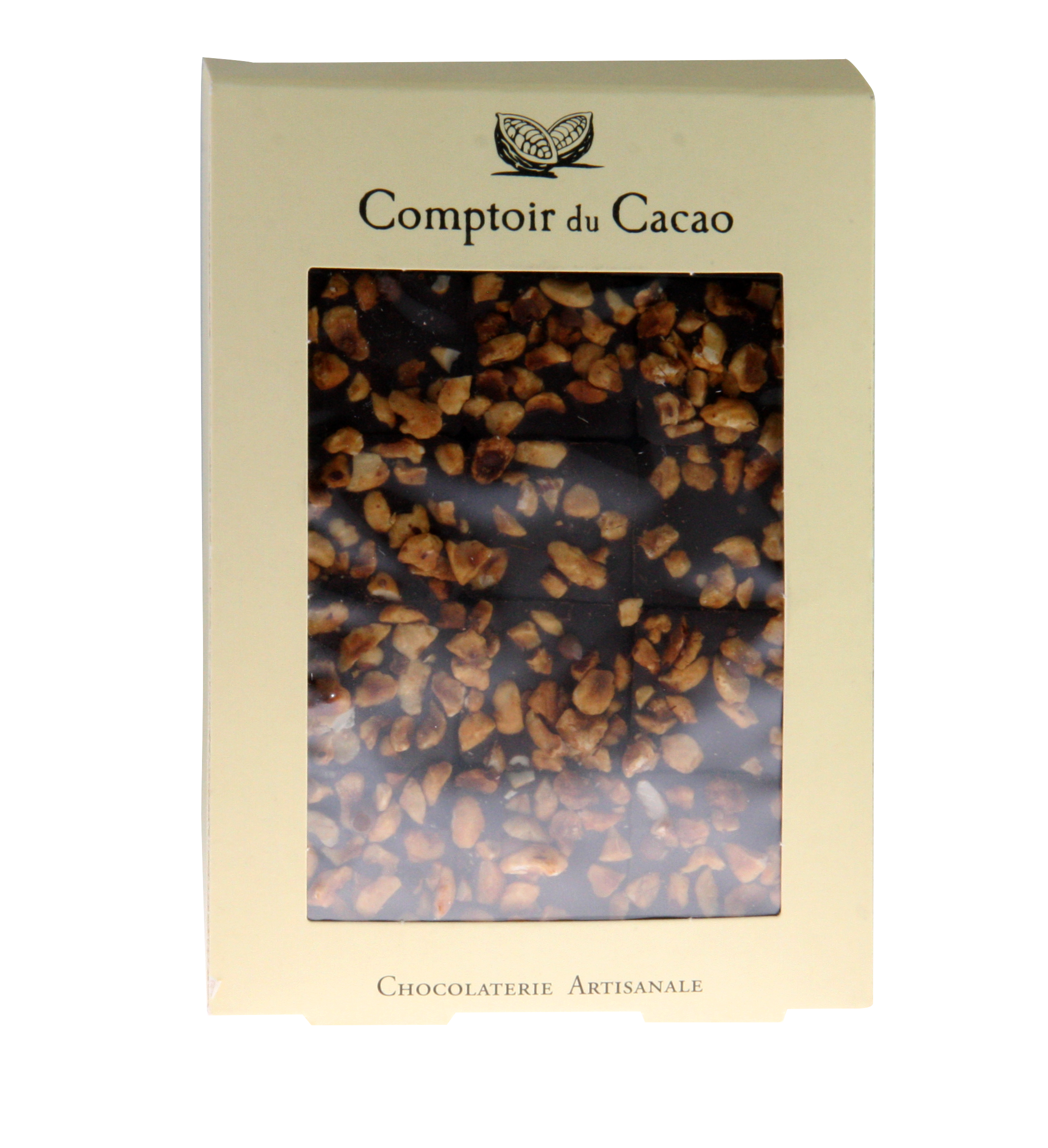 Ciocolata Neagra - See-Through Hazelnut Pralline Dark (120 g) | Comptoir du Cacao