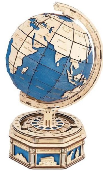 Puzzle 3D Glob mare - ROKR, din lemn, 567 Piese | Time 4 Machine