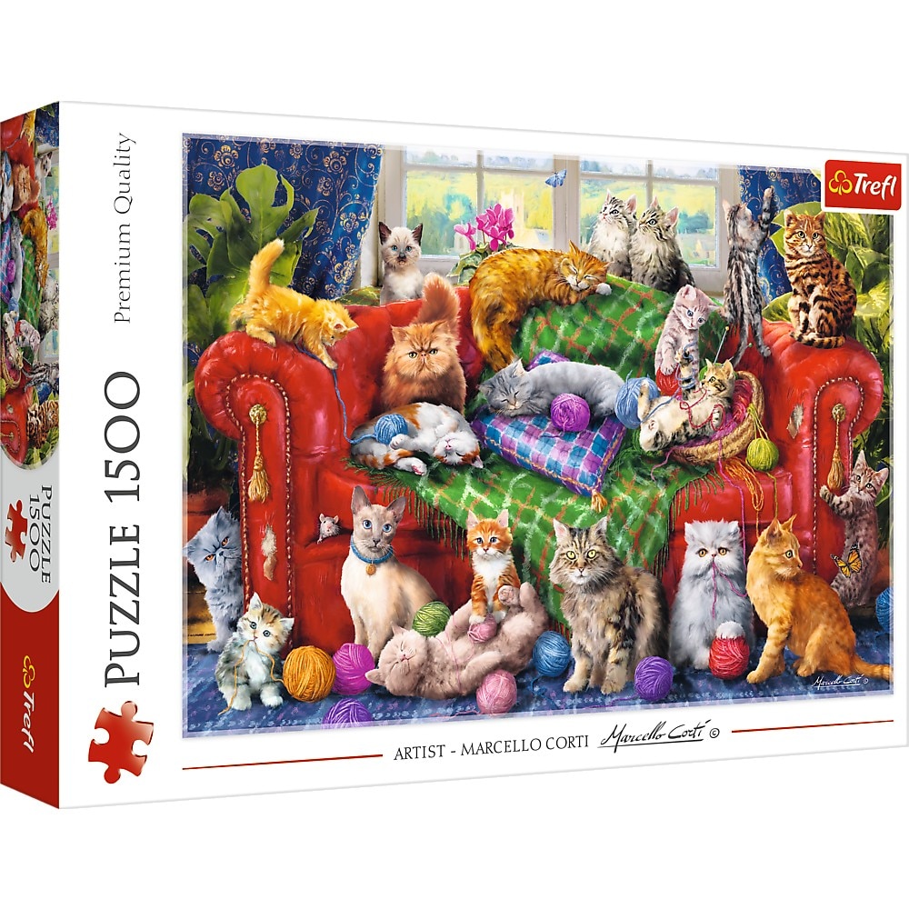 Puzzle 1500 piese - Pisicutele pe canapea | Trefl
