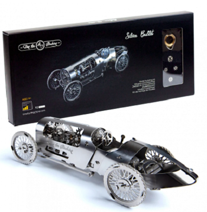 Kit Puzzle Mecanic 3D, Metal - Masina de curse vintage Silver Bullet | Robotime